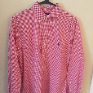 Polo by Ralph Lauren Men Red/White Med Button Down